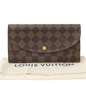 Louis Vuitton Damier Portefeuille Wallet Kaisa Long Hook Snap Cerise Red